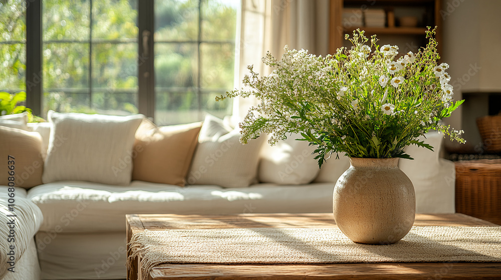 Obraz premium Flower, flower arrangement, art, scene, vase, beautiful, gorgeous, life, four seasons, spring, summer, autumn, winter, bedroom, living room, dining table, dining room, flower, bouquet, yellow, orange,