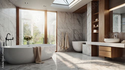Simple white bathmodern, design, home, room, interior, bathroom, luxury, simple, architecture, apartment, mirror, clean, wall, sink, house, floor, window, elegant, bathtub, room interior with skylight
