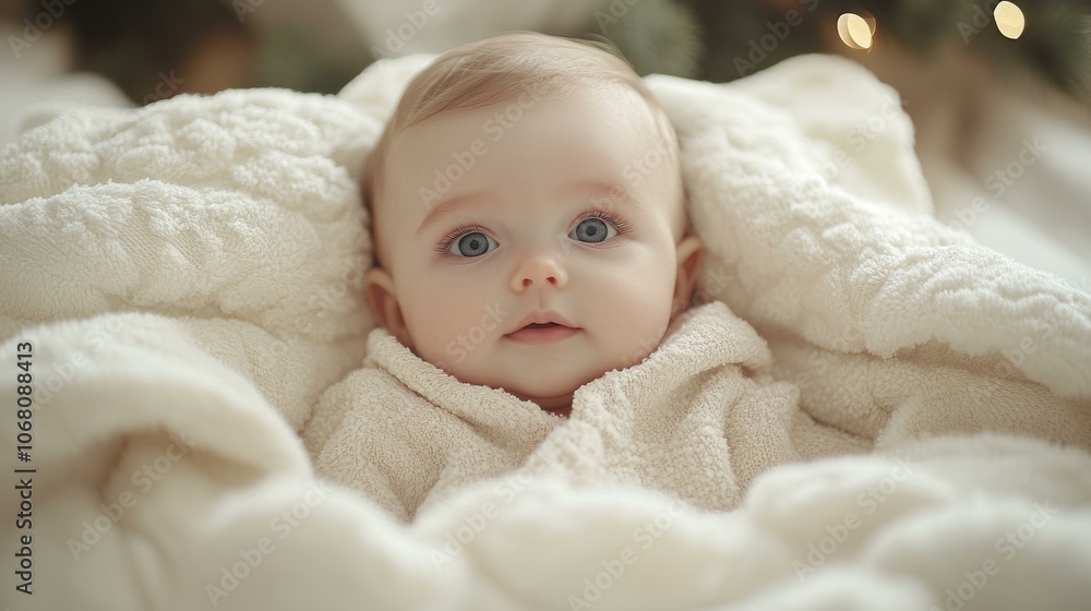 Adorable Newborn Baby in a Blanket Adorable Newborn Baby in a Blanket