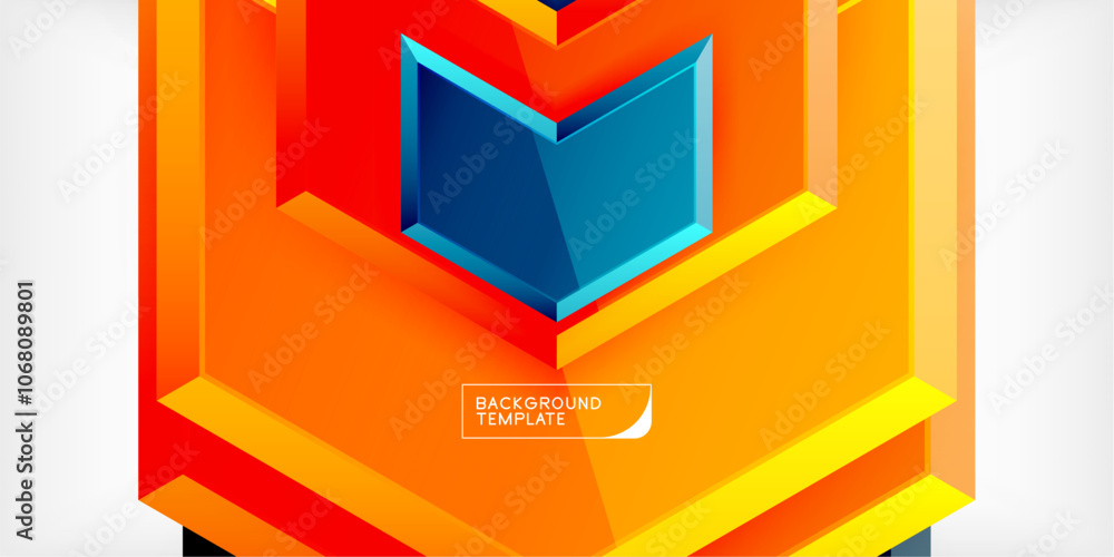 Vector 3d arrow techno design template Vector 3d arrow techno design template