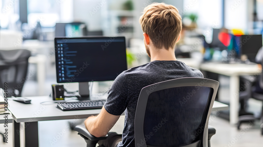 A person sitting at a desk with poor posture, slouched over a computer, highlighting the importance of ergonomic practices and health risks of prolonged desk work
A person sitting at a desk with poor posture, slouched over a computer, highlighting the importance of ergonomic practices and health risks of prolonged desk work