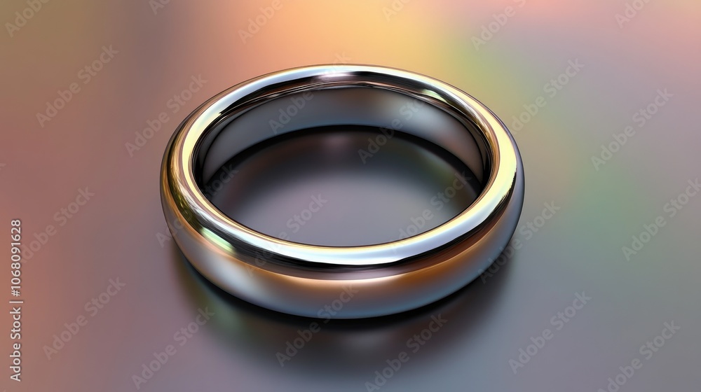 Elegant Silver Ring on Smooth Surface Elegant Silver Ring on Smooth Surface