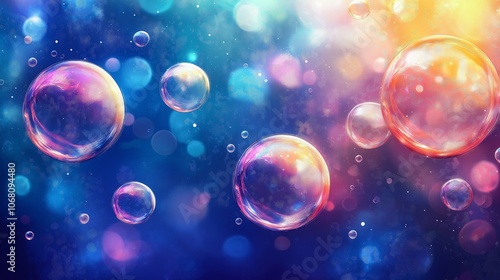 floating soap bubbles backg...