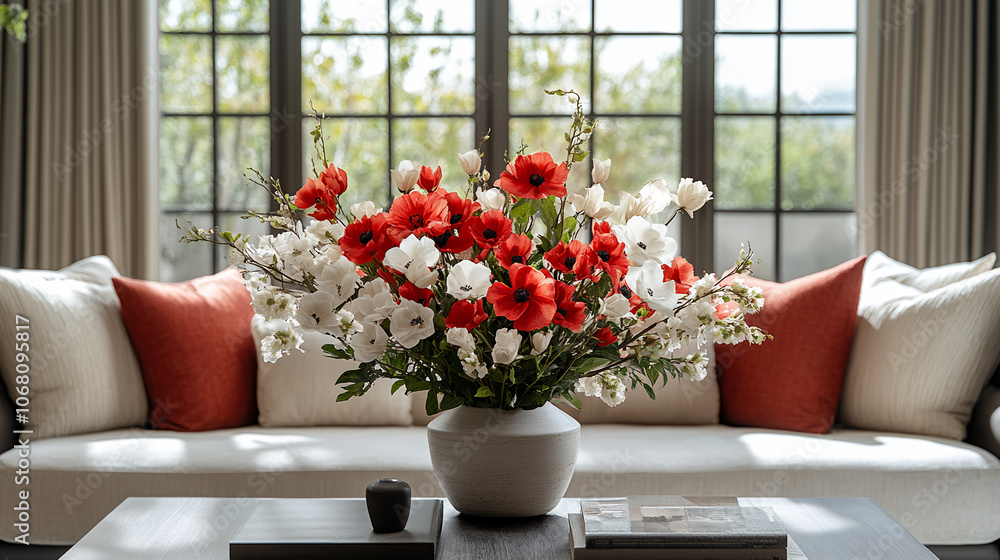 Obraz premium Flower, flower arrangement, art, scene, vase, beautiful, gorgeous, life, four seasons, spring, summer, autumn, winter, bedroom, living room, dining table, dining room, flower, bouquet, yellow, orange,