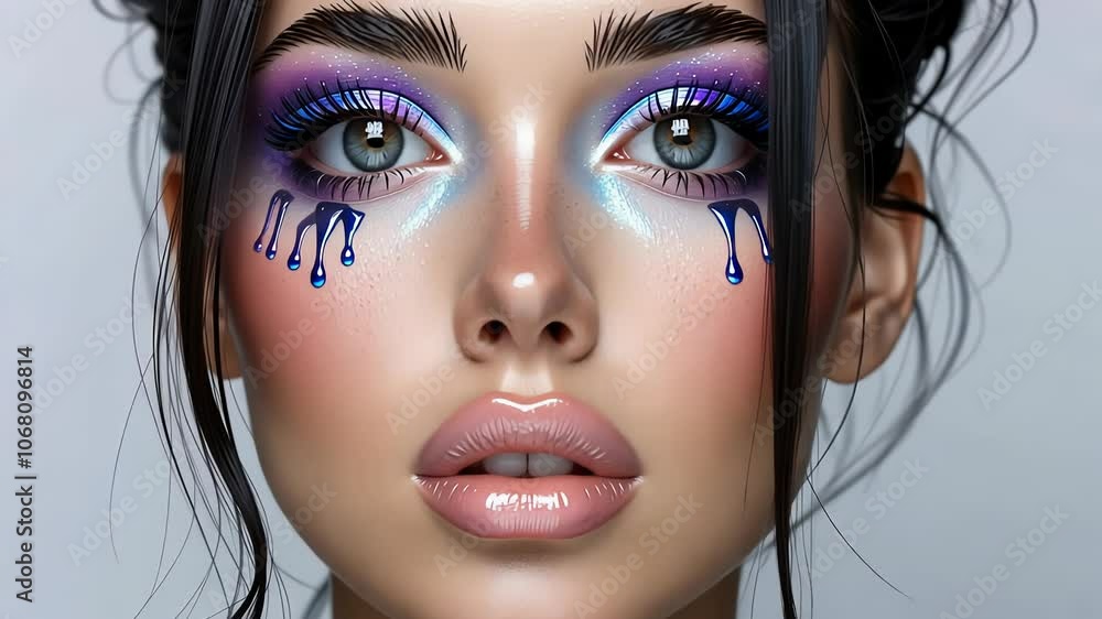 Captivating makeup artistry: vivid eye movement and stunning color shifts Captivating makeup artistry: vivid eye movement and stunning color shifts