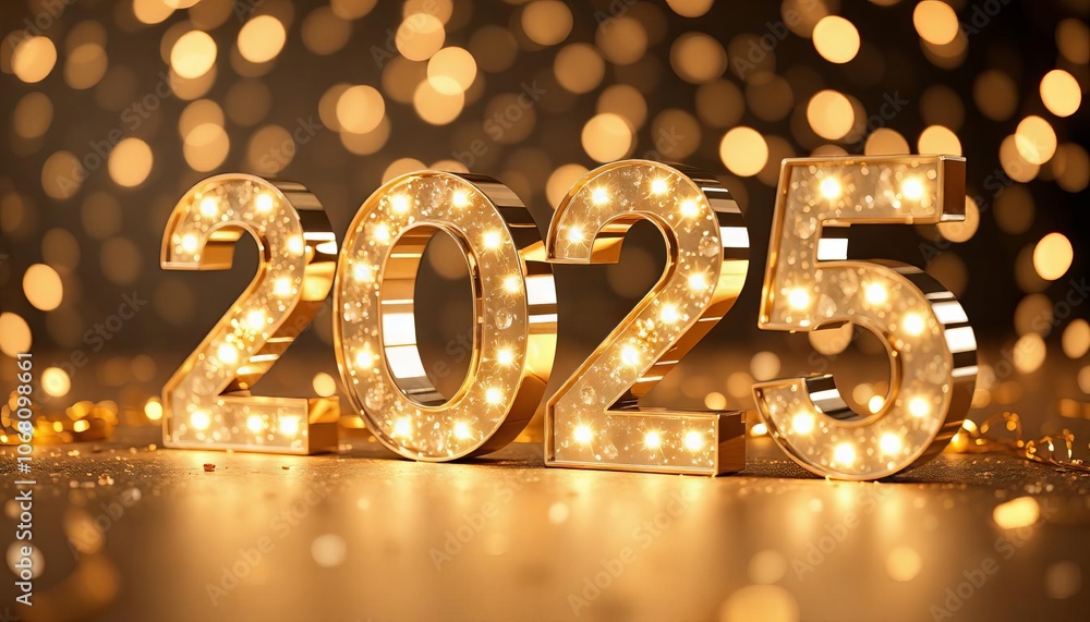 Obraz premium golden new year 2025