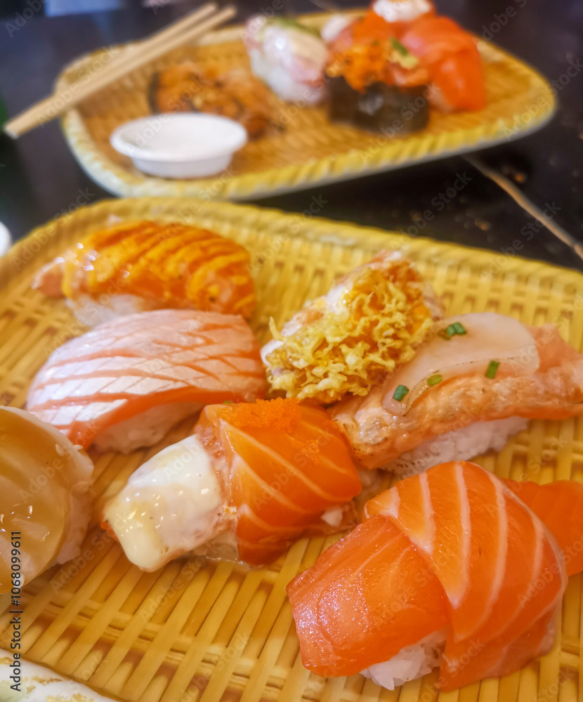 Plates of sushi Plates of sushi