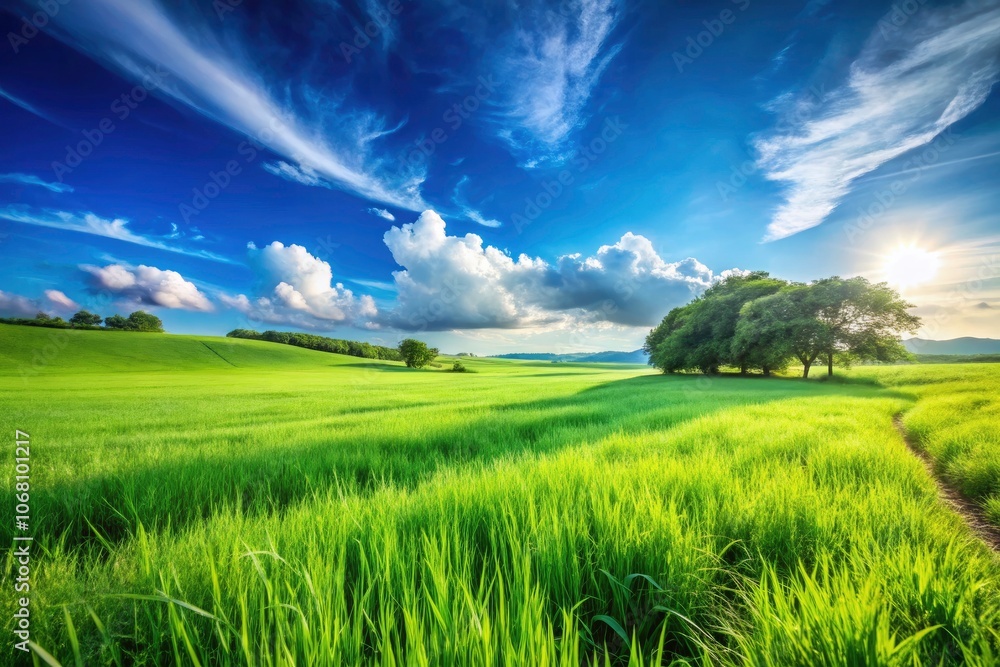 Serene Grass Field Under a Clear Blue Sky – Nature Landscape, Tranquility, Outdoor Beauty, Lush Greenery, Scenic Views, Peaceful Environment, Natural Harmony, Fresh Air, Vibrant Colors Serene Grass Field Under a Clear Blue Sky – Nature Landscape, Tranquility, Outdoor Beauty, Lush Greenery, Scenic Views, Peaceful Environment, Natural Harmony, Fresh Air, Vibrant Colors