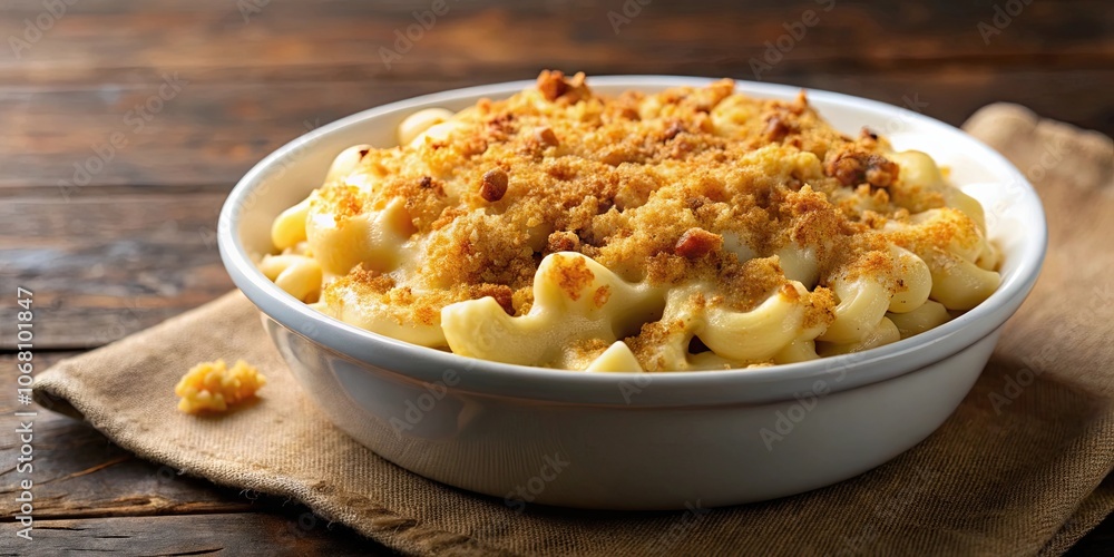 Creamy mac and cheese with a golden brown breadcrumb topping , comfort food, cheesy, pasta, American cuisine, homemade Creamy mac and cheese with a golden brown breadcrumb topping , comfort food, cheesy, pasta, American cuisine, homemade