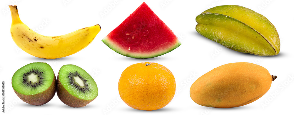 collection of fruits on white background, transparent, png file collection of fruits on white background, transparent, png file