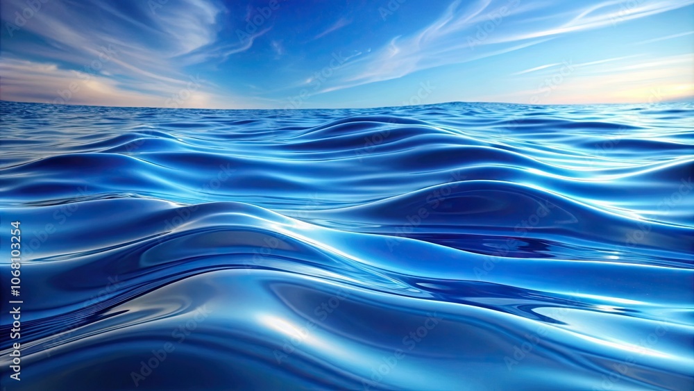 Abstract blue waves with a reflective surface creating a serene atmosphere, blue, waves, abstract, reflection, serene, atmosphere, water Abstract blue waves with a reflective surface creating a serene atmosphere, blue, waves, abstract, reflection, serene, atmosphere, water