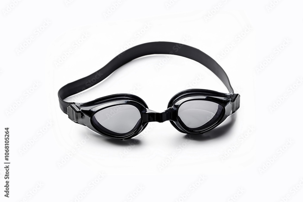 Close up black swimming goggles or Swimming glasses isolated on white background Close up black swimming goggles or Swimming glasses isolated on white background
