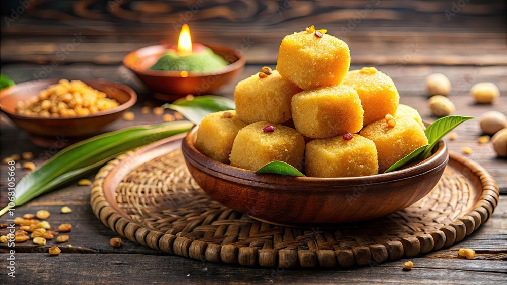Traditional South Indian sweet made with wheat flour and ghee, perfect for festivals like Diwali and Pongal Traditional South Indian sweet made with wheat flour and ghee, perfect for festivals like Diwali and Pongal