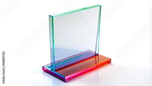 Transparent Display Holder for Menus and Cards - Ideal for Pricing Information, Glass or Plastic Stand, Isolated Silhouette Photography on Transparent Background