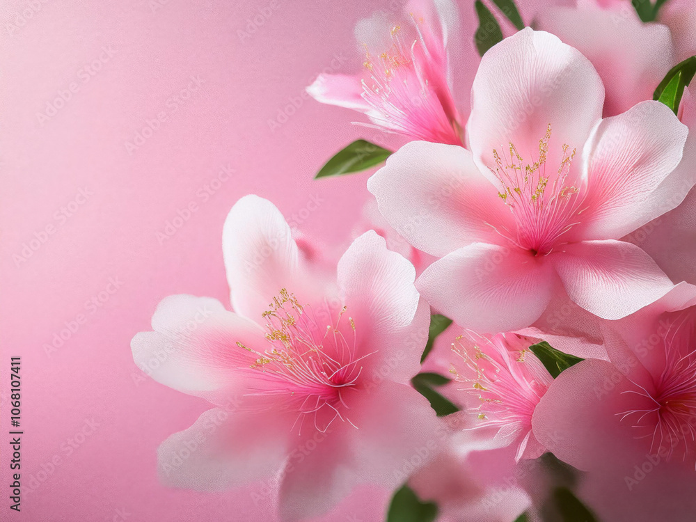 Fototapeta premium Pink flowers on pink background