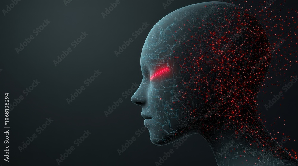 Explore the intriguing intersection of technology and humanity through a futuristic portrait of an ai figure Explore the intriguing intersection of technology and humanity through a futuristic portrait of an ai figure