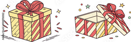 gift box set vector illustration.