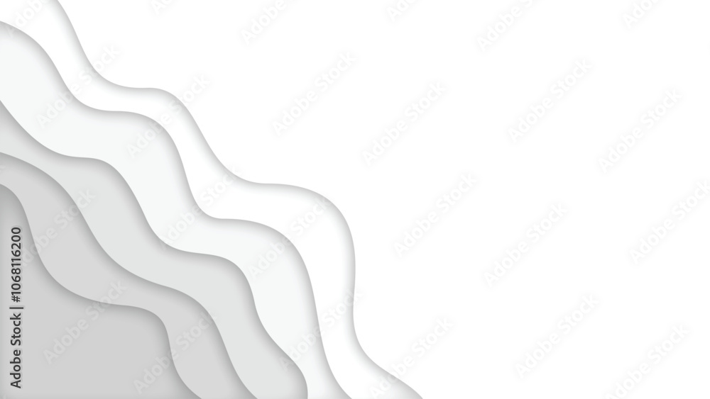 white paper cut abstract wave background contour landscape line shape layer 3D white paper cut abstract wave background contour landscape line shape layer 3D