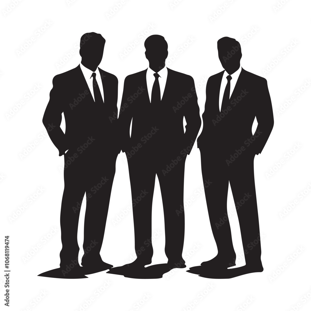 Silhouette Business man pose vector image isolated on White background. Silhouette Business man pose vector image isolated on White background.