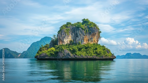 Panyee Island is small islandThe mountain is beautiful exotic mangrove forests There are approximately 2000 people 400 households the most people respect Islam trade professionals together photo