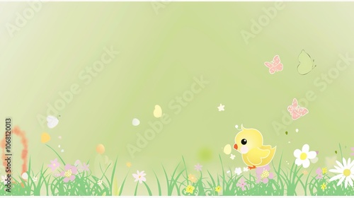 Easter border background offers a charming and festive look. A delightful display of springtime celebration