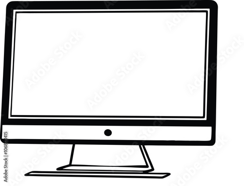 computer monitor isolated on white background vector illustration.