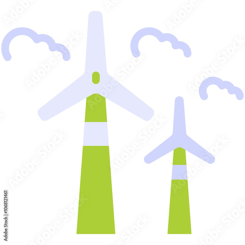 windmills flat icon