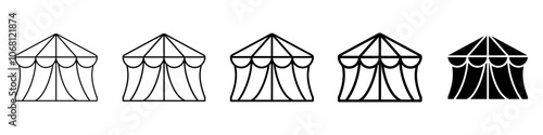 circus tent icon Simple outline illustration