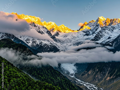 Hailuogou Scenic area, Sichuan, China photo