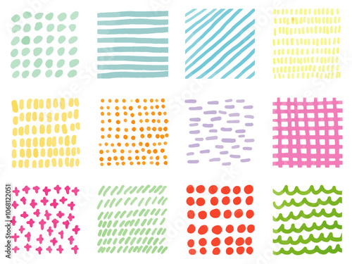 手描きあしらいセット_四角_水彩