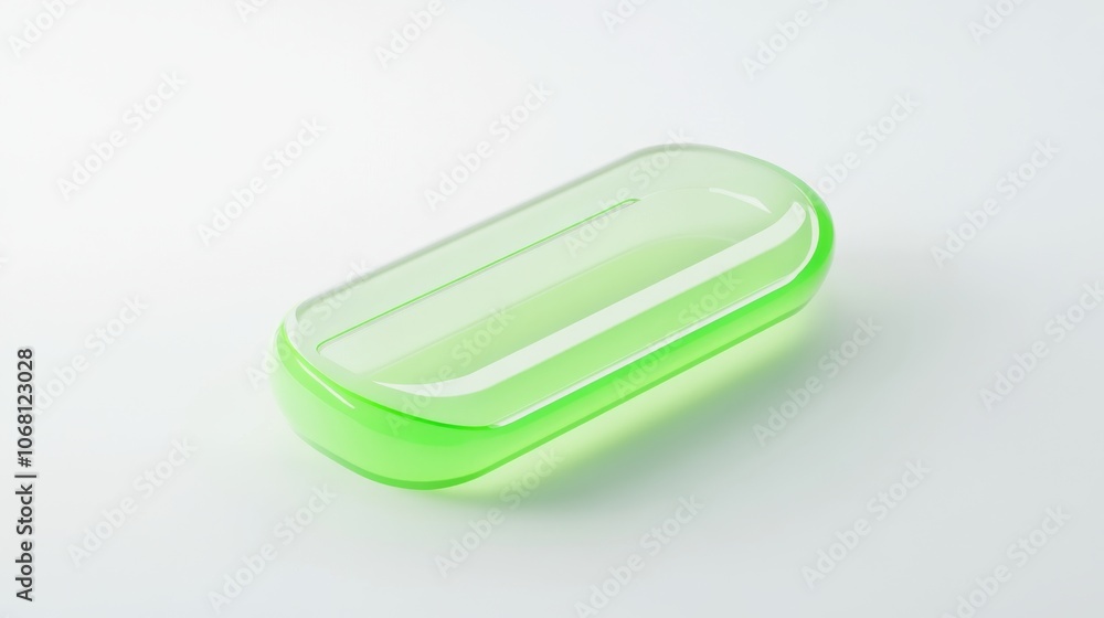 luminous peridot-colored input tool, smooth curved shell, contrasting scroll bar, floating in void, precision-crafted digital render, isometric orientation, cutting-edge hardware design luminous peridot-colored input tool, smooth curved shell, contrasting scroll bar, floating in void, precision-crafted digital render, isometric orientation, cutting-edge hardware design