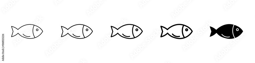 fish icon Simple outline illustration fish icon Simple outline illustration