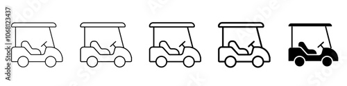 golf cart icon Simple outline illustration