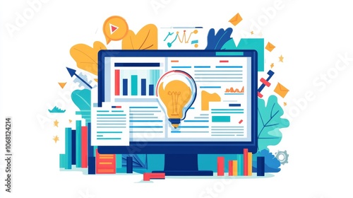 Ad campaign budget design content research statistics words on pages business advertising marketing concept