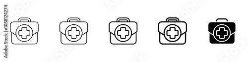 med kit icon Simple outline illustration