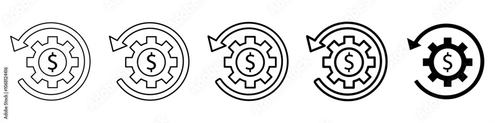 money process icon Simple outline illustration money process icon Simple outline illustration