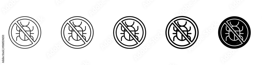 no bug icon Simple outline illustration no bug icon Simple outline illustration
