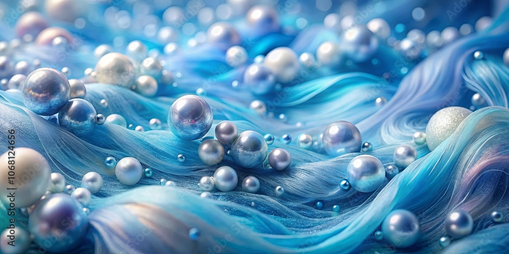 A symphony of shimmering spheres nestled amidst rippling blue fabric, a captivating display of iridescent beauty. A symphony of shimmering spheres nestled amidst rippling blue fabric, a captivating display of iridescent beauty.