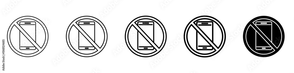 no phone icon Simple outline illustration no phone icon Simple outline illustration