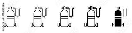 oxygen cylinder icon Simple outline illustration