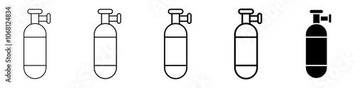oxygen culinder icon Simple outline illustration