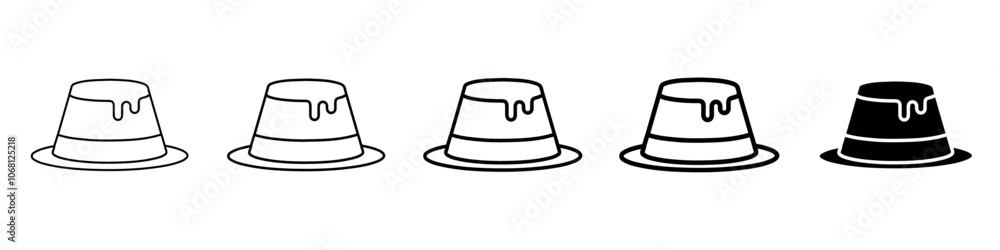 pudding icon Simple outline illustration