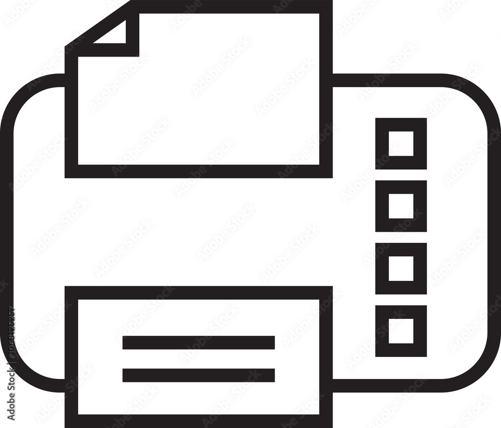 Printer Line Icon Illustration Printer Line Icon Illustration