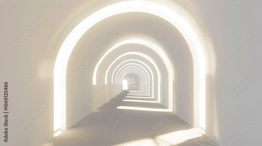 3D Rendering of White Geometric Tunnel - a captivating and futuristic visual. The white geometric tunnel creates an engaging and immersive experience. 3D Rendering of White Geometric Tunnel - a captivating and futuristic visual. The white geometric tunnel creates an engaging and immersive experience.