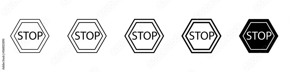 stop icon Simple outline illustration stop icon Simple outline illustration