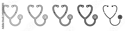 stethoscope icon Simple outline illustration