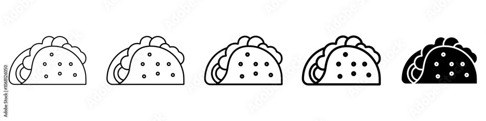 taco icon Simple outline illustration taco icon Simple outline illustration
