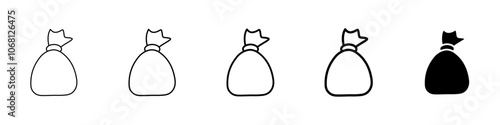 trash bag icon Simple outline illustration