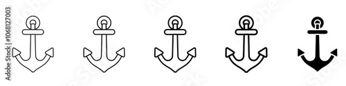 anchor icon Simple outline illustration photo