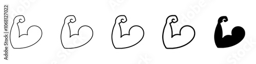 arm flex icon Simple outline illustration